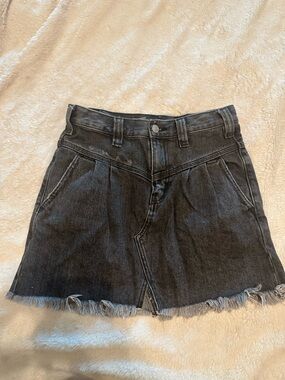 We The Free Charcoal Black Denim Mini Skirt